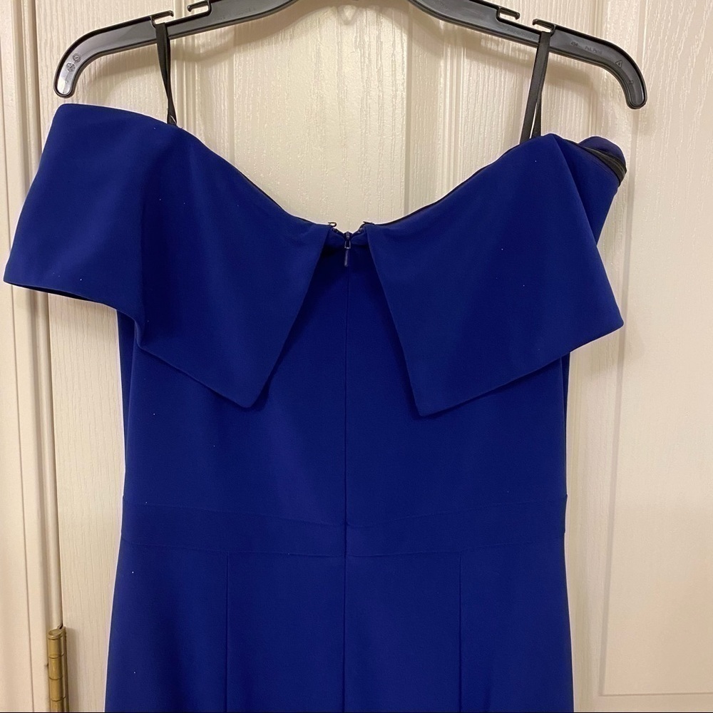 XSCAPE Petite Off-The-Shoulder Gown in Electric Blue Size 14P - Picture 7 of 9